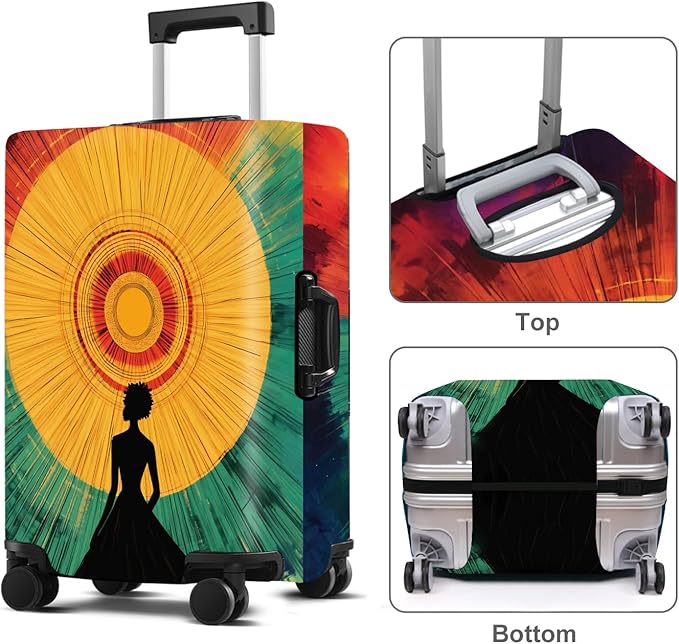 Luggage Cover Washable Suitcase Protector Anti-scratch Suitcase cover Fits 20-34 Inch Luggage (Girl-2, M(24-26inch suitcase))