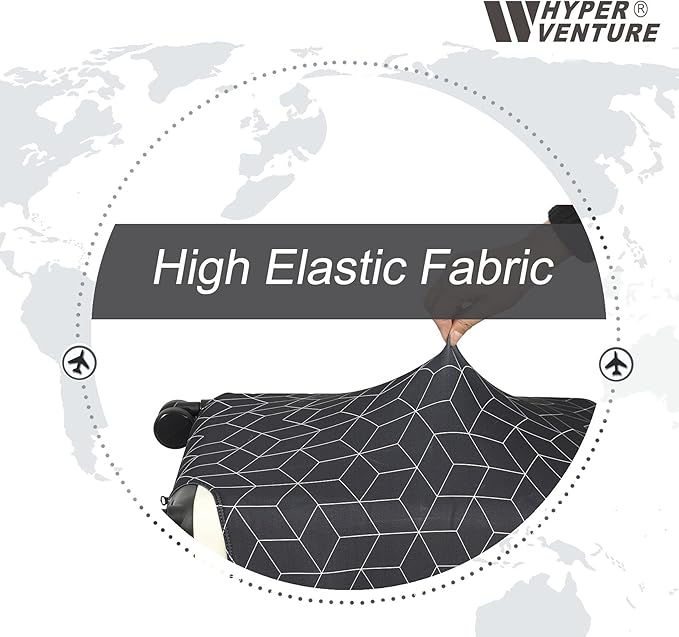 HYPER VENTURE Washable Luggage Cover - Fashion Suitcase Protector Fits 18-22 Inch Luggage (Black Maze, S)