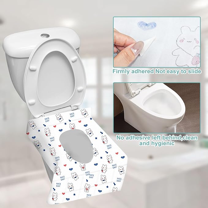 100 Pack Toilet Seat Covers Disposable, Portable Toilet Seat Cover for Travel Waterproof Potty Covers for Toddler(Individually Wrapped）