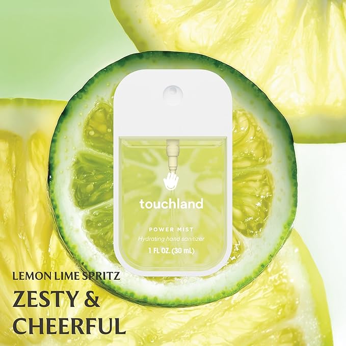 Touchland Power Mist Hydrating Hand Sanitizer Spray, FRESH Trio Set (Mint, Citrus, Lemon Lime), 1 FL. OZ. Travel Size (Set of 3)