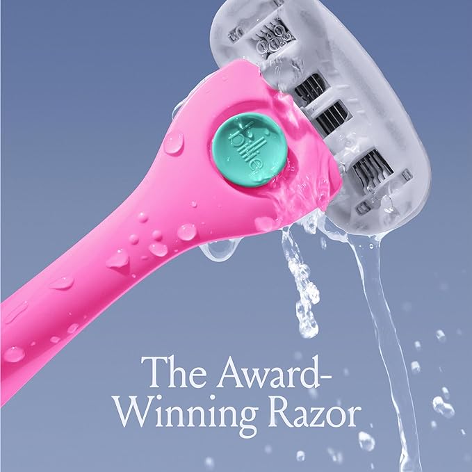 Billie Razors for Women Shave Kit – Women’s Razor + 4 x 5-Blade Razor Refills + Magnetic Holder – Malibu