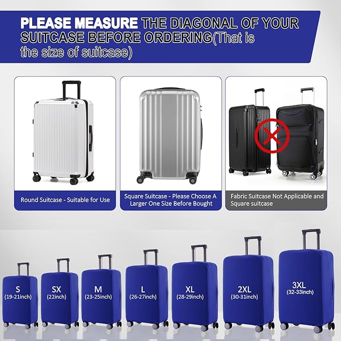 Travel Luggage Cover - Scratch-Resistant Suitcase Protector (Blue, S(19-21 inch))