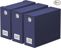 SpaceAid 3 Pack Bed Sheet Organizers and Storage, Foldable Sheet Organizer for Linen Closet, Sheets Set Folder Keeper with Window XL (Queen & King Size) Bedding Container (Navy Blue, 3 Pack)