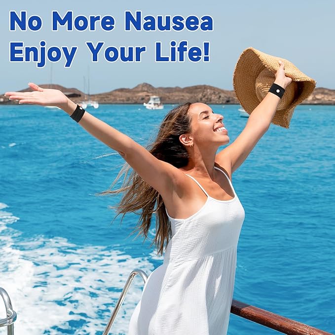 LYJEE Motion Sickness Bracelets, Sea Sickness Wristbands for Adults and Kids, Nausea Relief Wristbands for Pregnant Women