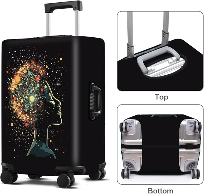 Luggage Cover Washable Suitcase Protector Anti-scratch Suitcase cover Fits 20-34 Inch Luggage (Girl-7, L(28-30inch suitcase))