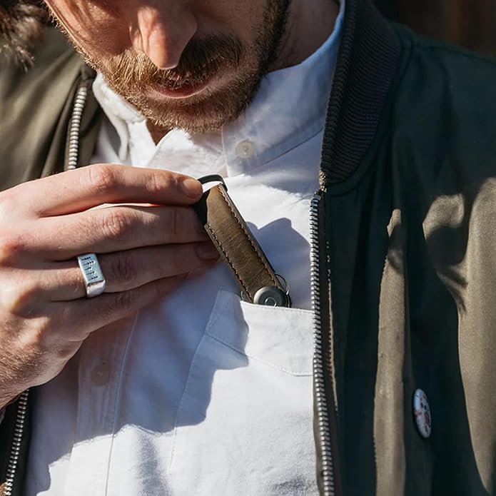 Orbitkey Crazy Horse Leather Key Organizer | Quiet Profile | Holds up to 7 Keys