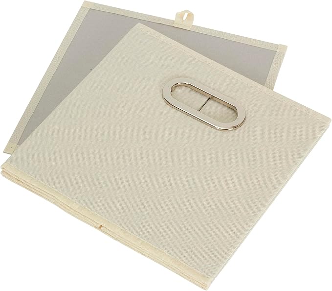 Household Essentials 82-1 Foldable Fabric Storage Bins |Cubby Cubes with Handles | Natural (Pack of 36)