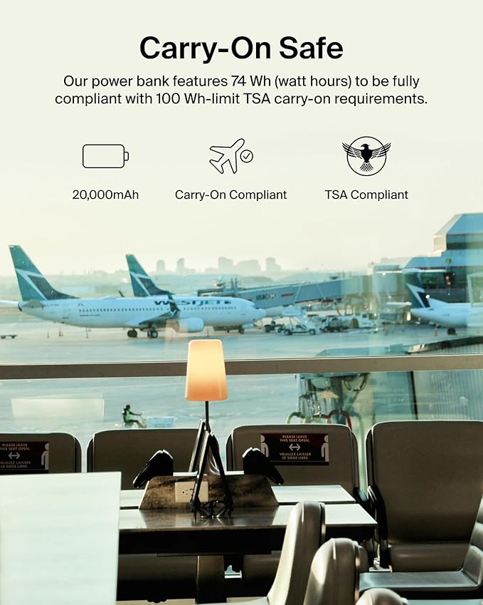 Belkin Portable Charger, USB-C Power Bank 20000 mAh w/ 1xUSB-C Port & 2xUSB-A Ports, 15W w/Type-C to Type-A Cable for iPhone 16, Samsung Galaxy S25, Nintendo Switch 2, Google Pixel 10, etc. - Silver