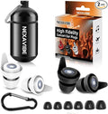 High Fidelity Concert Ear Plugs - 27dB Noise Reduction,2-Pair Reusable Silicone 3 Sizes (S/M/L), Ergonomic Secure Fit & Aluminum Case for Festivals, Live Music, Sports, Motorcycle, Travel