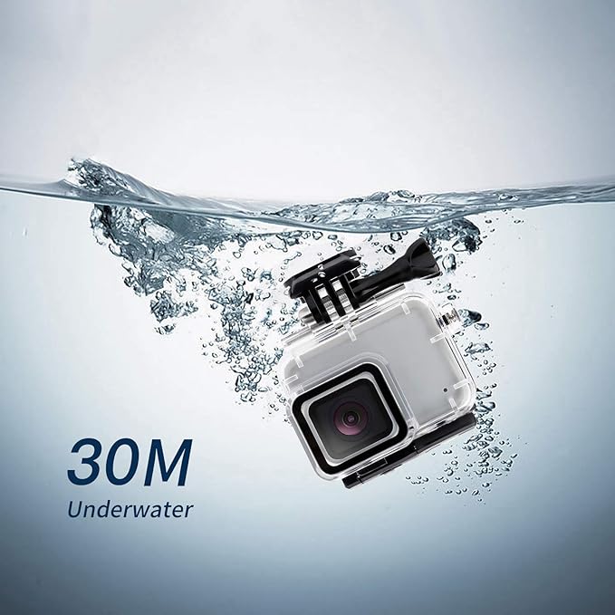 D&F Waterproof Housing Case for HERO7 White & Hero 7 Silver, 30M Underwater Photography Protective Shell with Screen Protector Films and Anti-Fog Inserts Accessories
