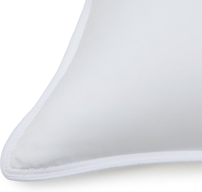 Amazon Basics Down-Alternative Pillows for Stomach and Back Sleepers, Soft Density, 20 x 36 inches, 2-Pack, White