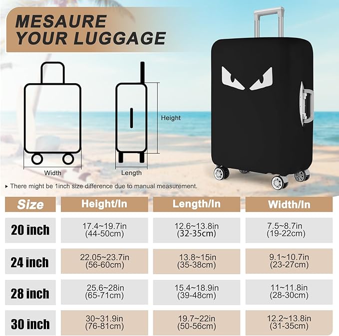Luggage Covers For Suitcase Tsa Approved, Washable Suitcase Cover Elastic Luggage Protector Scratch Resistant Suitcase Cover For 23-25 Inch Wheeled Luggage(Eye-24 inch)