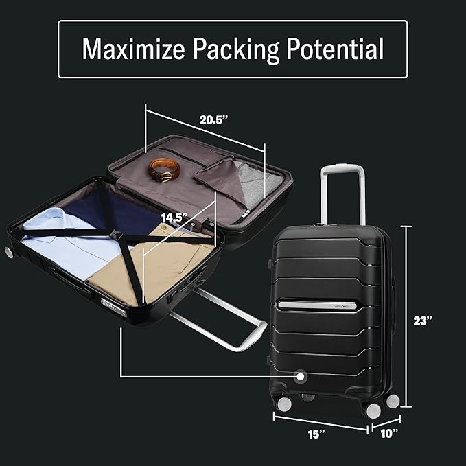 Samsonite Freeform Hardside Carry-On Luggage with Spinner Wheels - Hardshell Suitcase - TSA, Airline-Approved - Expandable Hard Shell, Smooth Rolling Wheels for Lightweight Travel - Mint Green