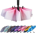 LANBRELLA Compact Reverse Folding Umbrella Auto Windproof Travel Umbrella