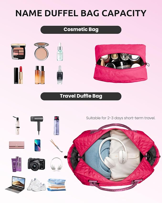 Womens Gifts for Birthday-Initial Travel Bag with Shoe Compartment, Personalized Weekender Bag, Monogram Overnight Bag for Women, Letter Travel Bag with Makeup Bag Ladies Gifts (Letter S)