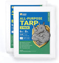 GUARD SHIELD Tarp White 6x8 Feet Multi Purpose Waterproof Poly Tarp Cover 5mil (2-Pack)
