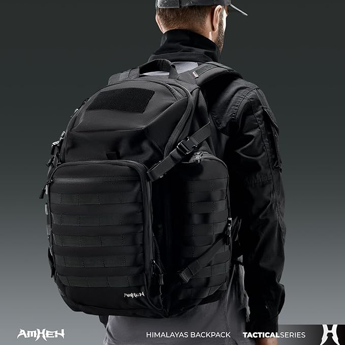 52L Tactical Backpack Military Molle Assault Pack - 3 Day Bugout Survival Rucksack, Hydration Compatible, Black