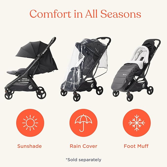 Ergobaby Metro 3 All in One Compact Baby Stroller, Lightweight Travel Stroller, Easy One-Hand Fold for Overhead Airplane Storage (Carries up to 50 lbs), Car Seat Compatible, Soft Olive