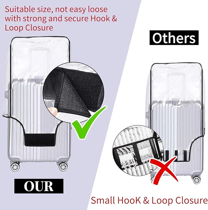 Yotako Clear PVC Suitcase Cover Protectors 32 Inch Luggage Cover for Wheeled Suitcase (32'')