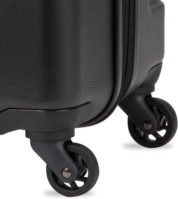 SwissGear 7366 Hardside Expandable Luggage with Spinner Wheels, Black, Checked-Large 27-Inch