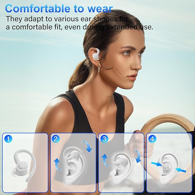 AI Translation Earbuds Real Time, 164 Language Translator Earbuds, 3-in-1 Bluetooth 5.4 Translation Headphones with 5 Translation Modes, 48H AI Ear buds Translator Device for Business/Learning, White