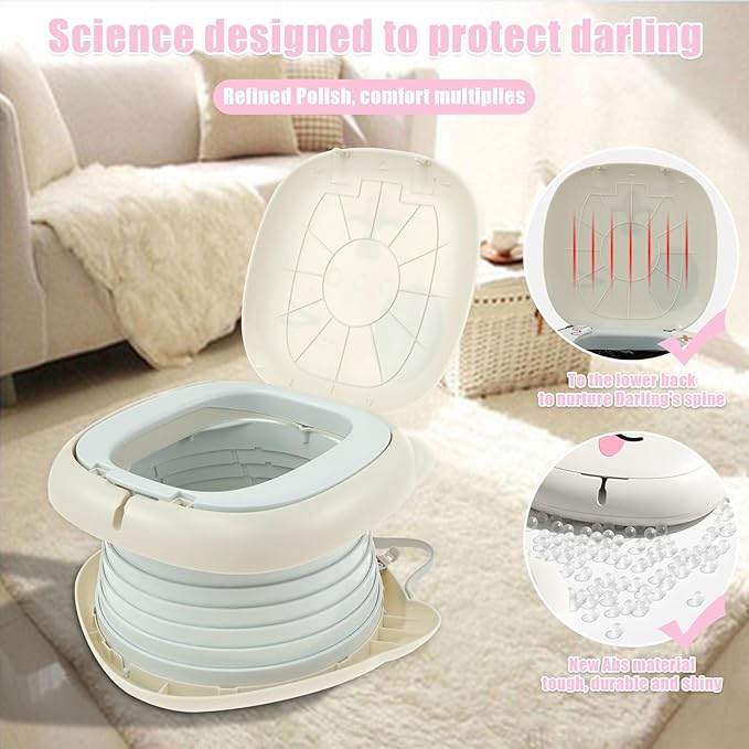 Travel Potty Seat for Toddler Portable Potty for Toddler Travel Portable Toilet Car Potty for Kids Boys Girls Foldable Potty Training Seat Potty Chair w Travel Bag 30 Garbage Bags for Camping Outdoor