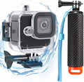 Compatible for Go Pro Hero 11 mini Black Waterproof Housing Case 60M/196FT Protective Underwater Diving Case Shell with Cameras Handle Mount Accessories Kit