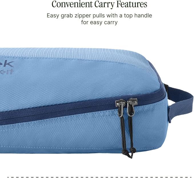 Eagle Creek Pack-It Reveal Cube Set - Packing Cubes for Compartmentalizing Luggage - Durable - Ultra-Lightweight - Water-Resistant - Easy Grab Zipper Pull - Mesh Windows - Blue Dawn - XS/S/M