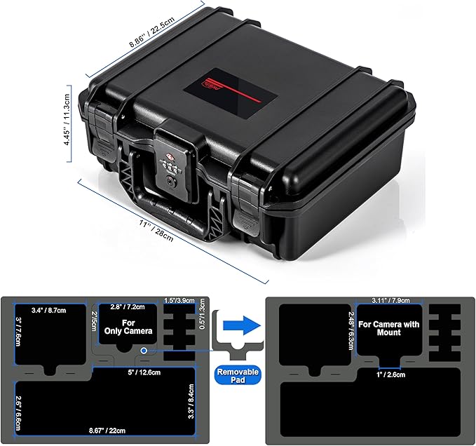 Case Organizer for GoPro Hero 13, Lockable TSA Dual Layer Waterproof Hard Carrying Case for GoPro Hero 12/11/10/9/8/Media Mod/Volta/Creator Edition/Action Camera and Other Accessories