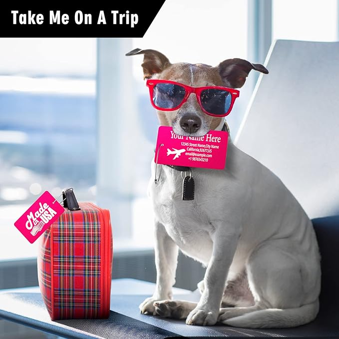Luggage Tags for Suitcase - Personalized Engraved Metal Tag for Cruise Travel - Custom Name Tags Suitable for Bags and Backpacks(Blue)