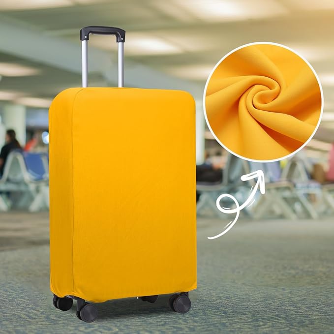 PATIKIL Luggage Cover, Suitcases Covers Elastic Carry on Cover Protector Washable Scratch-Resistant Fits 26-27 Inch Luggage for Travel Business Trips, Yellow