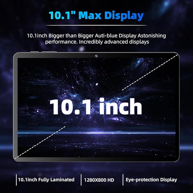 Android 14 Tablet,10 inch Tablets, Octa Core Processor, 10GB+64GB+512GB Expansion, 1280x800 HD IPS Display Screen, Wi-Fi6, Dual Camera, 6000mAh Battery Tablet PC,Support Widevine L1 Google Kids Space