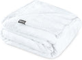 Bare Home Fleece Blanket - Full/Queen - Ultra-Soft Lightweight for Bed, Sofa, and Couch - Luxury Microplush - Cozy Warm Blanket (Full/Queen, White)