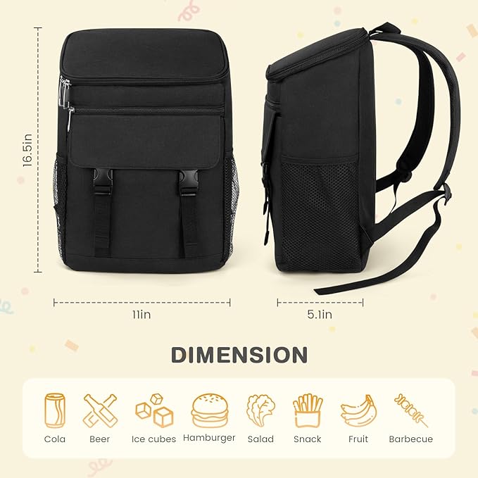 Backpack Cooler, 30 Cans Insulated Lunch Backpack for Men & Women, Portable Leak Proof Cooler Bag for Work Office Picnic Beach Hiking Camping Travel