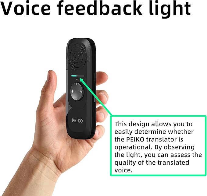 Peiko 136 Language Translation Device, Two-Way Real-time AI Voice Instant Online Translator, Mini Tech Gadget, Offline Translation, Learning Travel and Business Communication