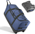 Fanwoli 30'' Rolling Duffel Bag with 2 Wheels - No-Sag Design for Heavy Loads, Expandable 100L-120L Luggage with Soft Handle & Lock, Waterproof Foldable Lightweight with for Travel, Camping,Moving