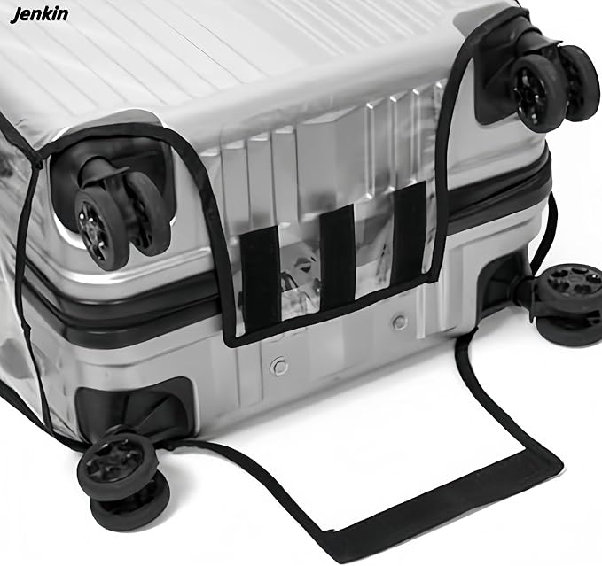 JenKin Luggage Protector Suitcase Cover PVC Waterproof Travel Suitcase Fits Most 20" to 30" (20" (13.8" L x 9.1" W x 20.9" H))