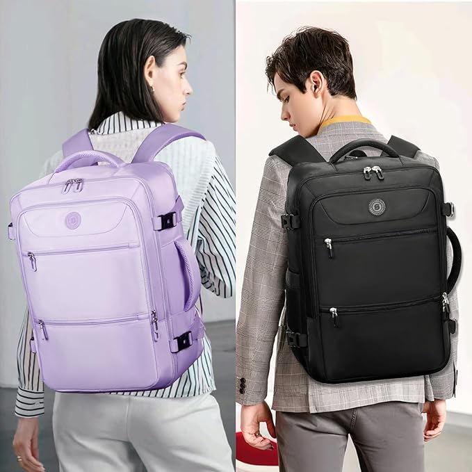 Sowaovut Travel Laptop Backpack, Extra Large High School College Backpacks, Flight Approved Daypack Business Bag Fit 17.3 inch Laptop for Men Women (Black)