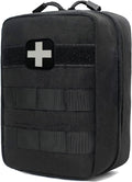 First Aid Kit EMT Medical IFAK Pouch, Molle Tactical Med Emergency Trauma Bag for Camping Home Car Hiking Hunting (Black)