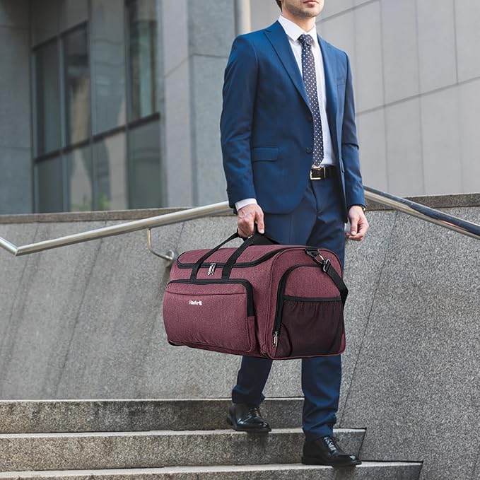 Hanke Carry on Garment Bags for Travel,Convertible Duffle Bag Luggage Bag Weekend Bag with Shoe Compartment,2 in 1 Hanging Suitcase Suit Bag for Men Women,Purple