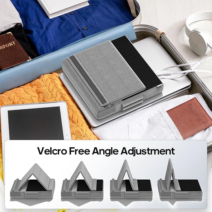 KDD Tablet Pillow Stand, Multi-Angle Viewing Ipad Holder for Lap, Bed and Desk, Foldable Soft Pad Dock with Stylus Mount Compatible with Ipad Pro 12.9, 10.5, 11, Air, Mini, Phones, Books, E-Reader