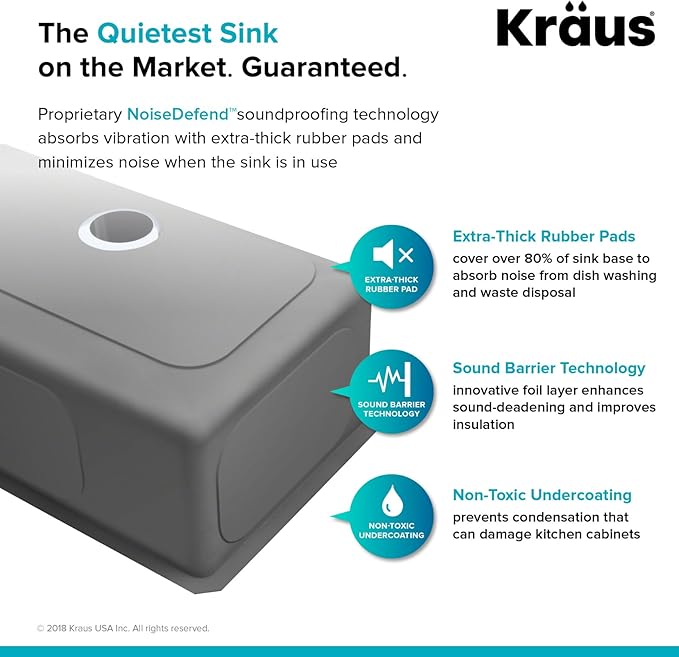 KRAUS Standart Pro 33 -inch Undermount 60/40 Double Bowl 16 Gauge Stainless Steel Kitchen Sink, KHU104-33