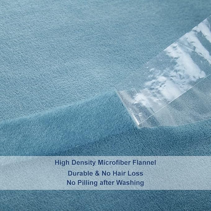 Surii Home Luxury Microfiber Flannel Blanket, Super Soft, Warm, Cozy, Fluffy, and Breathable, Perfect Throws for Bed, Couch, Sofa, for All Season Use. 350GSM Queen Size 90x90 Inches(Sky Blue)