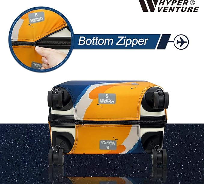 HYPER VENTURE Washable Luggage Cover - Fashion Suitcase Protector Fits 23-26 Inch Luggage (Lighthouse, M)