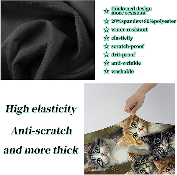 Luggage Cover Plus - Suitcase Protector with 1 Luggage Tag, Cats Family Travel Cover for 26-28 inch Luggage (L), Concealed Zipper, Washable Elastic Cloth, Dustproof, Anti-Scratch
