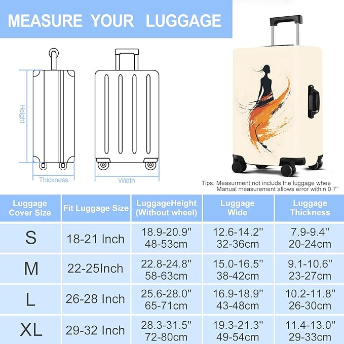 Luggage Cover Washable Suitcase Protector Anti-scratch Suitcase cover Fits 20-34 Inch Luggage (Girl-6, XL(32-34inch suitcase))