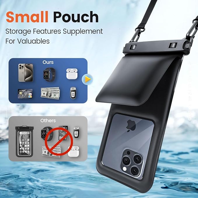 [Floatable 2 Pack Floating Waterproof Phone Pouch Case Up to 8.5", IPX8 Waterproof Phone Double Bag, Dry Bag for iPhone 16 15 14 13 Pro Max Galaxy S24+ S23, Beach Cruise Ship Essentials