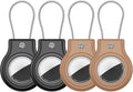 Waterproof Airtag Holder,4 Pack Airtag Case with Secure Lock,Airtags Keychain for Apple Air tag,Anti-Lost Protective Case Air tags Accessories for GPS Tracker Luggage,Key,Pet-Black/Black/Brown/Brown