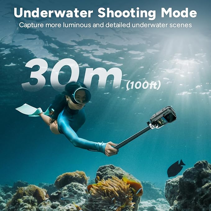SJCAM C300 Pocket Action Camera 4K,7Hour Power, 6-Axis Stabilization, Dual-Touch Screen Body Camera,30M Waterproof,Vlogging and YouTube Live Streaming,with Accessories Kits,Black,Gifts with 64G Card