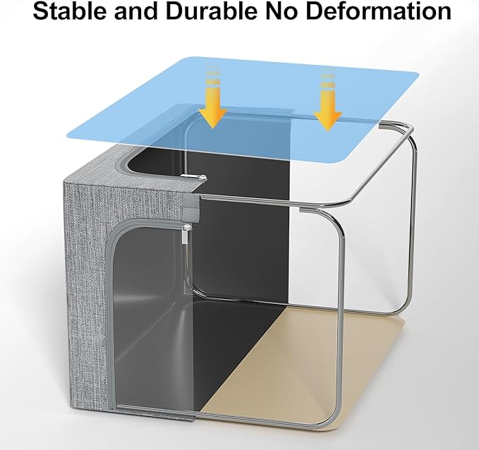 GoMaihe Clothes Storage Bins Metal Frame: 6-Pack Compact Stackable Closet Storage Bin with Lid & Clear Window, Space Saving Organizer for Sweaters Kids Clothing (Dorm/Closet 27L)